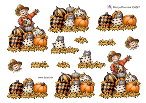 3D Græskar og fugleskræmsel